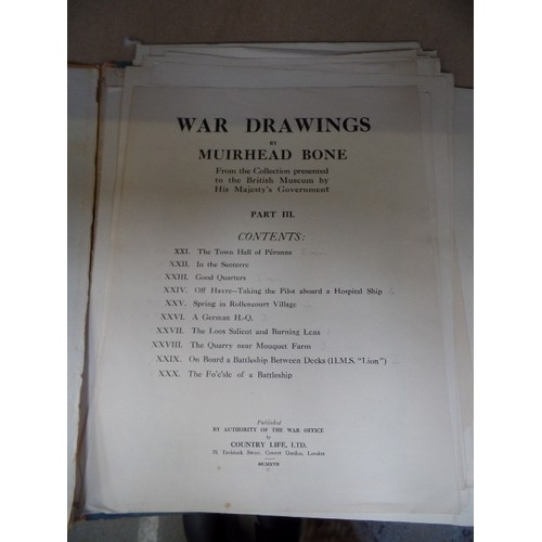 366 - AN ORIGINAL FOLIO OF WW1 LITHOGRAPHIC PRINTS 