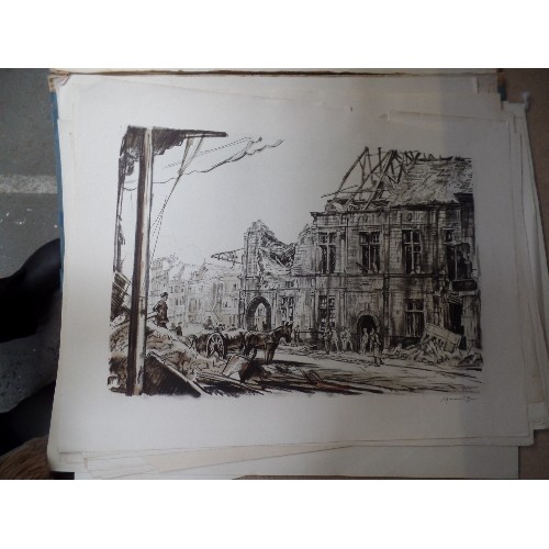 366 - AN ORIGINAL FOLIO OF WW1 LITHOGRAPHIC PRINTS 