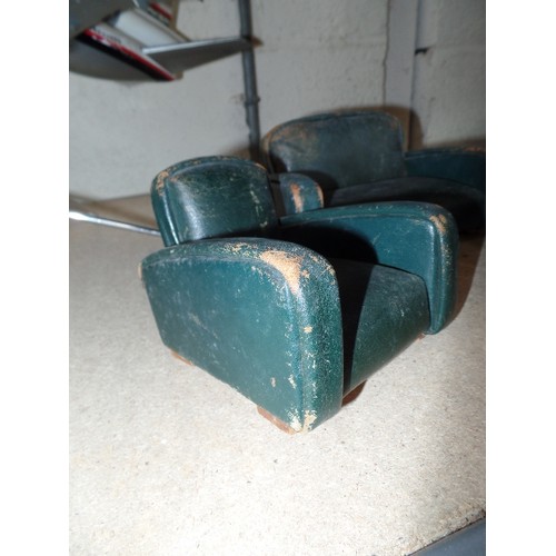 392 - 1930'S ART DECO STYLE DOLLS SOFA AND TWO ARMCHAIRS (OR SHOP / FURNITURE MAKERS MODELS) . VERY WELL M... 