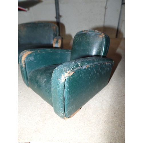 392 - 1930'S ART DECO STYLE DOLLS SOFA AND TWO ARMCHAIRS (OR SHOP / FURNITURE MAKERS MODELS) . VERY WELL M... 