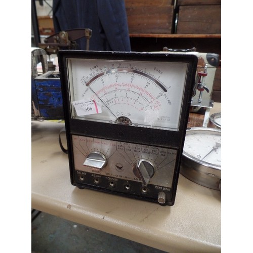 306 - A VINTAGE MILLIAMMETER (INSRUMENT FOR MEASURING ELECTRIC CURRENT) BY EAGLE PRODUCTS