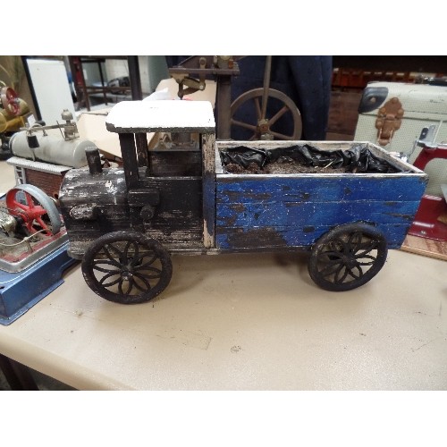 300 - VINTAGE WOODEN TRUCK PLANTER - 40CM LONG