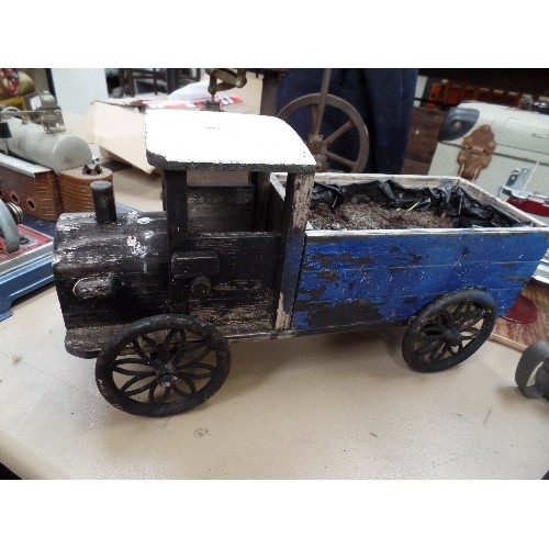 300 - VINTAGE WOODEN TRUCK PLANTER - 40CM LONG