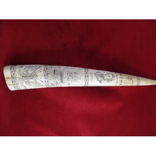 4 - A REPLICA SCRIMSHAW WALRUS TUSK 