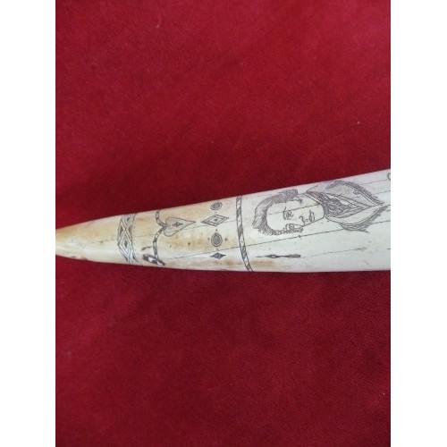 4 - A REPLICA SCRIMSHAW WALRUS TUSK 