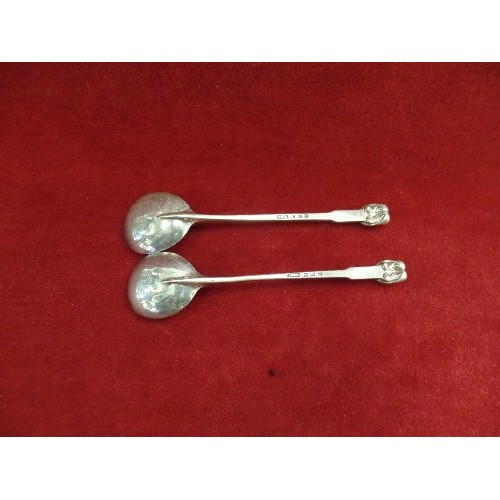 23 - A PAIR OF STERLING SILVER ARTS & CRAFTS SPOONS BY DRYAD METAL WORKS, LEICESTER WITH WINGED CHERUB TO... 