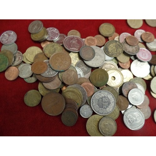 77A - BAG OF MOSTLY FOREIGN COINS - 20TH CENTURY - FRANCE, BAHRAIN, NETHERLANDS, AUSTRIA, BELGIUM ETC