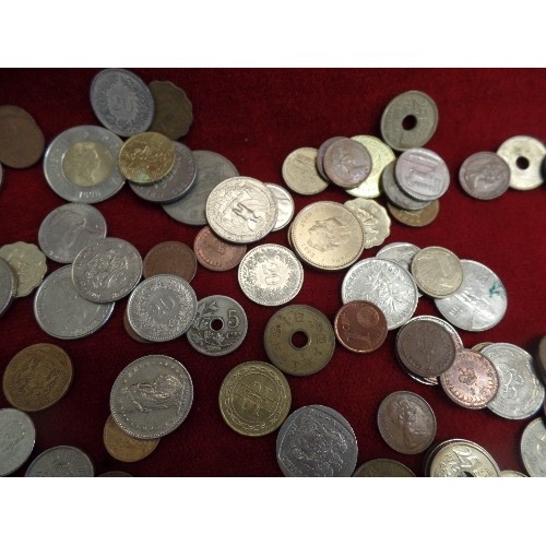 77B - BAG OF MOSTLY FOREIGN COINS - 20TH CENTURY - CANADA, FRANCE, SPAIN, CZECH REPUBLIC, SINGAPORE, GREEC... 