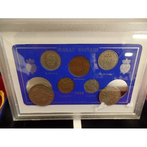 77D - 1958 GREAT BRITAIN COIN SET - EF CONDITION (SEALED CASE - COINS HAVE SLIPPED) 1967 UNCIRCULATED PENN... 