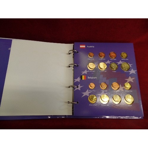 77F - A FOLDER OF THE 12 EURO NATIONS COINAGE - 96 MINT CONDITION COINS IN SEALED PAGES