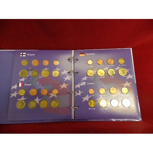 77F - A FOLDER OF THE 12 EURO NATIONS COINAGE - 96 MINT CONDITION COINS IN SEALED PAGES