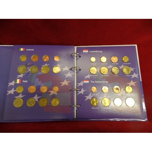 77F - A FOLDER OF THE 12 EURO NATIONS COINAGE - 96 MINT CONDITION COINS IN SEALED PAGES