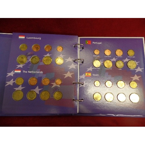 77F - A FOLDER OF THE 12 EURO NATIONS COINAGE - 96 MINT CONDITION COINS IN SEALED PAGES