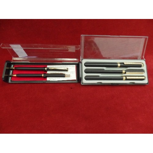 80 - 2 SETS OF PENS FOUNTAIN BALLPOINT AND PROPELLING PENCILS