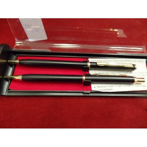 80 - 2 SETS OF PENS FOUNTAIN BALLPOINT AND PROPELLING PENCILS