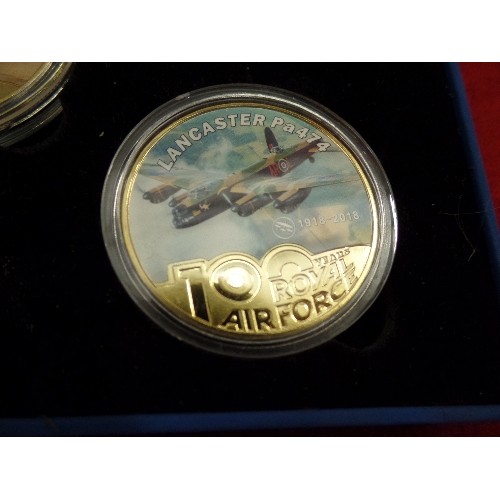 77K - 100 YEARS OF THE ROYAL AIR FORCE - SET OF 5 COLLECTABLE GOLD PLATED COINS - BOXED WITH CERTIFICATE -... 