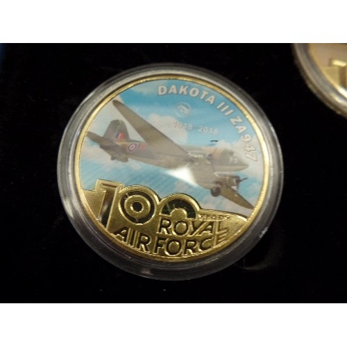 77K - 100 YEARS OF THE ROYAL AIR FORCE - SET OF 5 COLLECTABLE GOLD PLATED COINS - BOXED WITH CERTIFICATE -... 