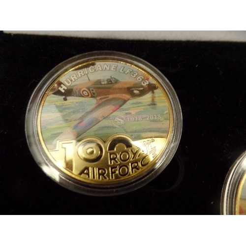 77K - 100 YEARS OF THE ROYAL AIR FORCE - SET OF 5 COLLECTABLE GOLD PLATED COINS - BOXED WITH CERTIFICATE -... 