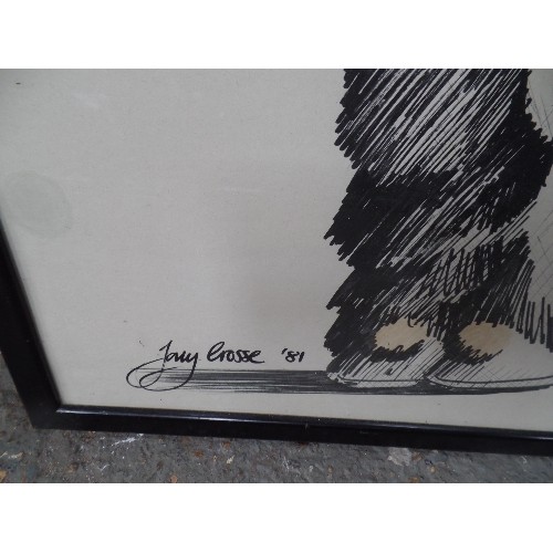 147 - AN EMBELLISHED PRINT - SAD CLOWN - SIGNED BY THE ARTIST TONY CROSSE 1981 - 66CM X 47CM