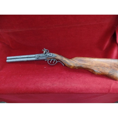 164 - PAIR OF REPLICA DOUBLE SHORT BARRELED SHOT GUNS MARKED 