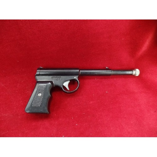 170 - VINTAGE GAT BLACK AIR PISTOL, .177. MADE BY T J HARRINGTON & SON - WITH ORIGINAL BOX