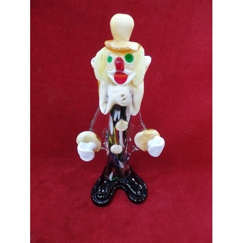 187B - A MURANO GLASS CLOWN FIGURE - 25CM