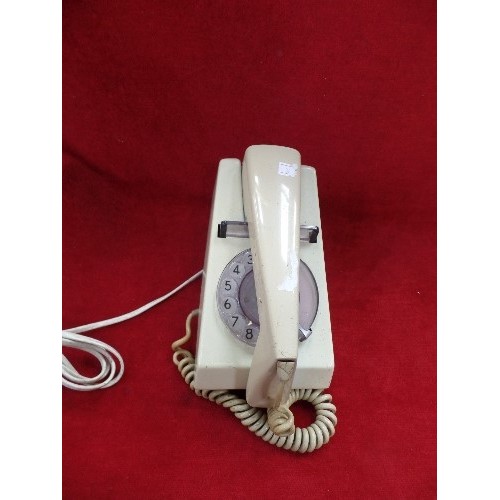 192 - TWO VINTAGE RETRO BT TRIMPHONES, ONE TWO TONE BLUE, THE OTHER TWO TONE CREAM