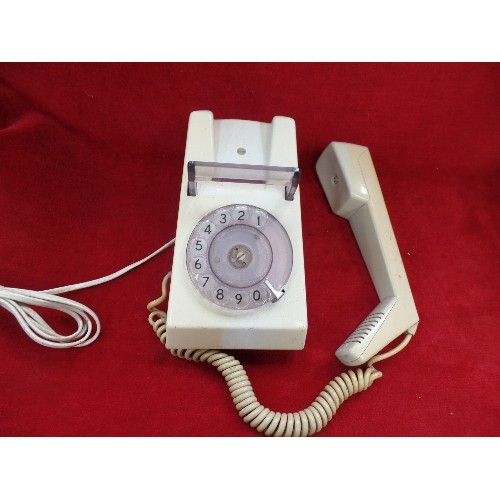 192 - TWO VINTAGE RETRO BT TRIMPHONES, ONE TWO TONE BLUE, THE OTHER TWO TONE CREAM