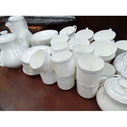 VERY LARGE ROYAL DOULTON 'CARNATION' TEA & COFFEE SERVICE. COMPRISING COFFEE POT, TEAPOT, 13 TEA CUP