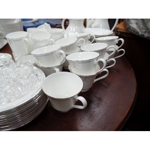 VERY LARGE ROYAL DOULTON 'CARNATION' TEA & COFFEE SERVICE. COMPRISING COFFEE POT, TEAPOT, 13 TEA CUP