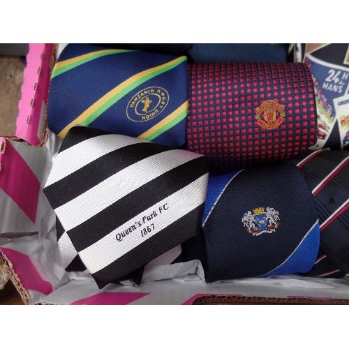 125C - COLLECTION OF MENS SPORTS TIES, INC 4 X MANCHESTER UTD TIES. A PUFC TIE, QUEENS PARK FC 1867 [PURE S... 