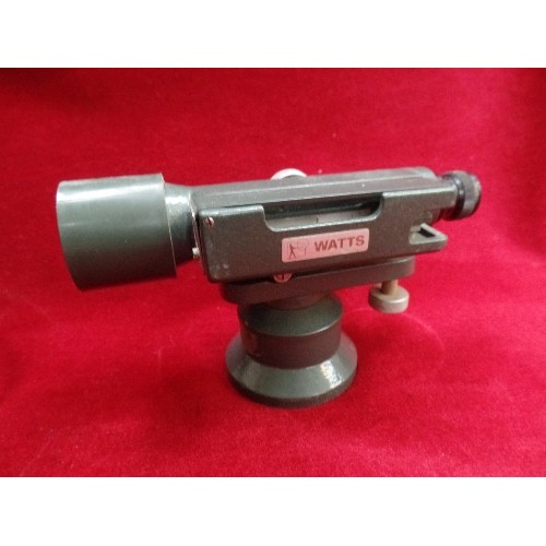 306A - A VINTAGE WATTS CONSTUCTION LEVEL SCOPE BY RANK PRECISION INDUSTRIES LEICESTER IN ORIGINAL LEATHER C... 