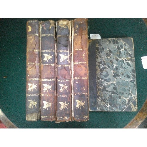 370 - SET OF FOUR 18TH CENTURY LEATHER BOUND BOOKS :- 