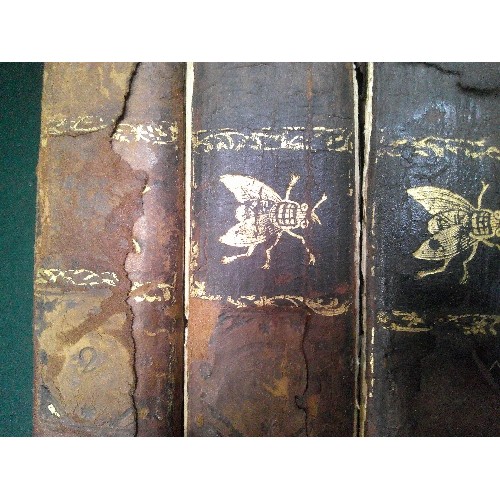 370 - SET OF FOUR 18TH CENTURY LEATHER BOUND BOOKS :- 