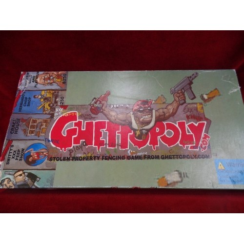 383B - RARE BOARD GAME OF GHETTOPOLY -   PARODY OF MONOPOLY - 