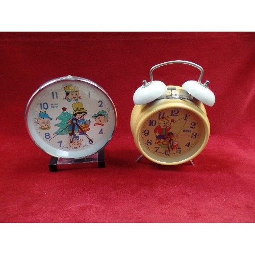 2 X MECHANICAL COLLECTORS ALARM CLOCKS. WITH MOVING PARTS. ON ONE THE
