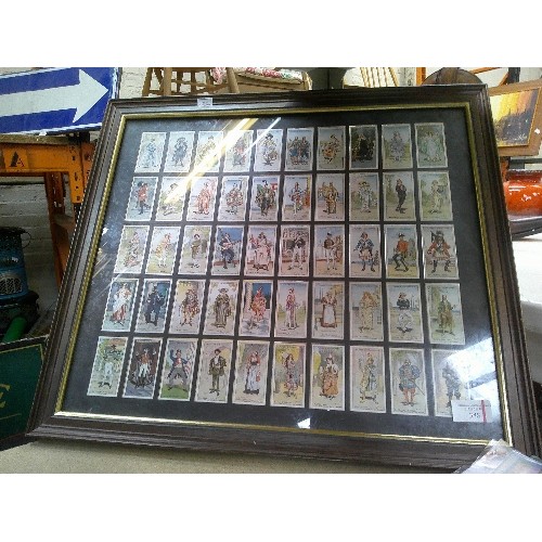FRAMED SET OF 50 ORIGINAL JOHN PLAYER & SONS CIGARETTE CARDS 