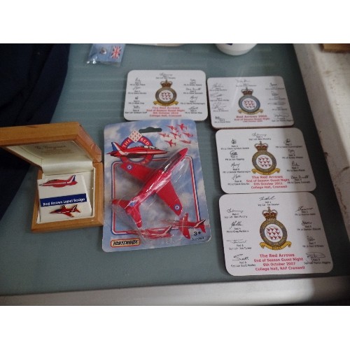 385L - COLLECTION OF RED ARROWS EPHEMERA AND MERCHANDISE INCLUDING XL T SHIRT 