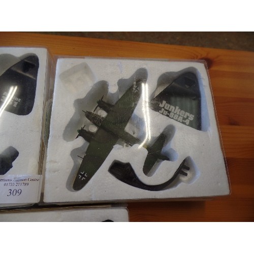 92 - 3 SCALE PLANE MODELS. BY MILITARY GIANTS OF THE SKY. JUNKERS JU-88A-4, AMIOT 351, LIORE ET OLIVIER L... 