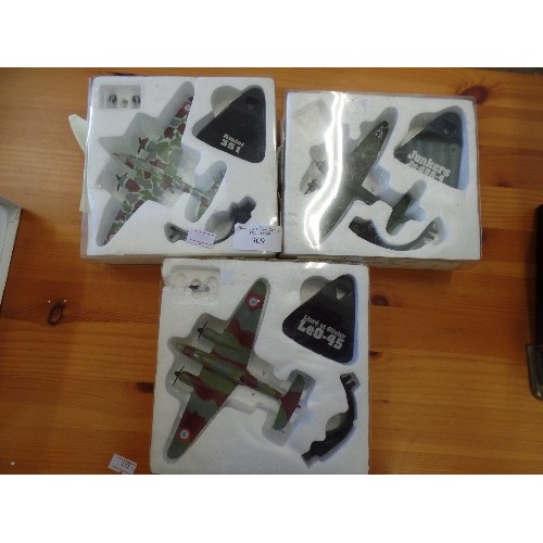 92 - 3 SCALE PLANE MODELS. BY MILITARY GIANTS OF THE SKY. JUNKERS JU-88A-4, AMIOT 351, LIORE ET OLIVIER L... 