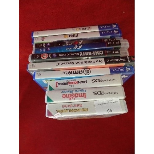 90 - PLAYSTATION/NINTENDO DS GAMES. INC F1, FIFA, HIGH SCHOOL-MUSICAL ETC.