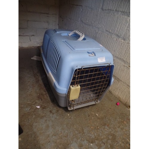 203 - PET CARRIER. IN PALE BLUE.