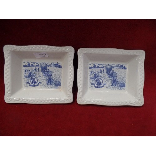 131 - PAIR OF COMMEMORATIVE 100 YR SHREDDED WHEAT SQUARE CERAMIC DISHES 1892-1992