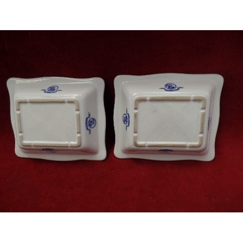 131 - PAIR OF COMMEMORATIVE 100 YR SHREDDED WHEAT SQUARE CERAMIC DISHES 1892-1992