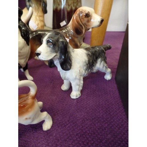 139 - COLLECTION OF 6 X CERAMIC DOGS. INC AFGHAN, LASSIE-COLLIE, WELSH BORDER COLLIE, SPANIELS ETC.