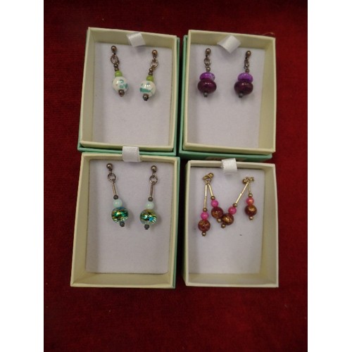 141 - HAND-MADE IN WALES-RONIN JEWELLERY. NEW/BOXED. SILVER-PLATE/BEADS, HYPO-ALLERGENIC EAR-STUDS, NECKLA... 