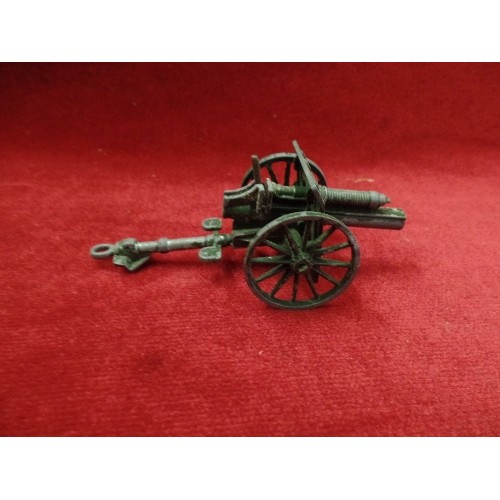 142 - 5 X VINTAGE DIE-CAST SCALE MODELS. GUN CARRIAGES, CANNON CARRIAGES ETC.