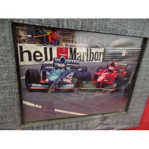 155 - SIGNED F1 PHOTOGRAPH. IN FRAME.