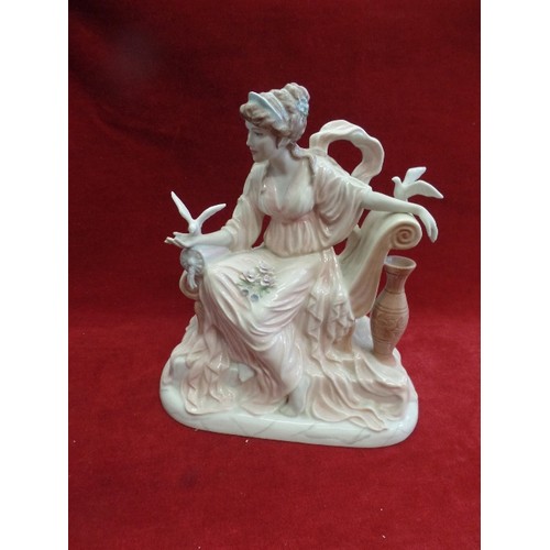 187 - LARGE WEDGWOOD PORCELAIN FIGURE 'CAPTIVATION' FROM THE CLASSICAL COLLECTION. HAND MODELLED AND DECOR... 