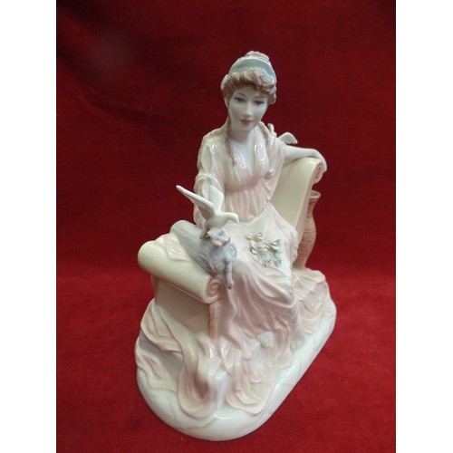 187 - LARGE WEDGWOOD PORCELAIN FIGURE 'CAPTIVATION' FROM THE CLASSICAL COLLECTION. HAND MODELLED AND DECOR... 